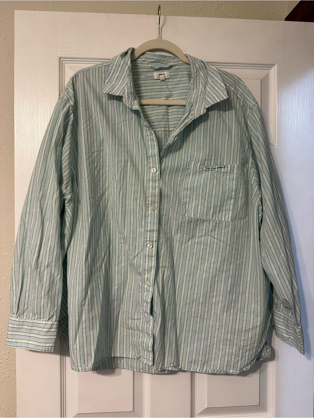 aerie Mint and Blue Striped Pajama Set